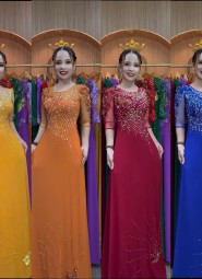  ÁO DÀI DẠ HỘI XANH COBAN - DH1057