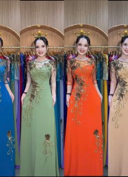  ÁO DÀI DẠ HỘI TÍM MÔN - DH1062
