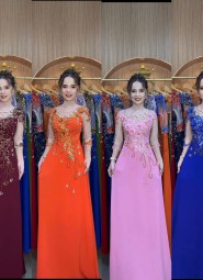  ÁO DÀI DẠ HỘI XANH ĐEN - DH014B