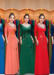  ÁO DÀI DẠ HỘI VÀNG ĐỒNG - DH1030