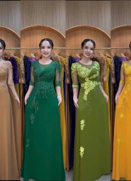  ÁO DÀI DẠ HỘI HỒNG PHẤN - NT152B