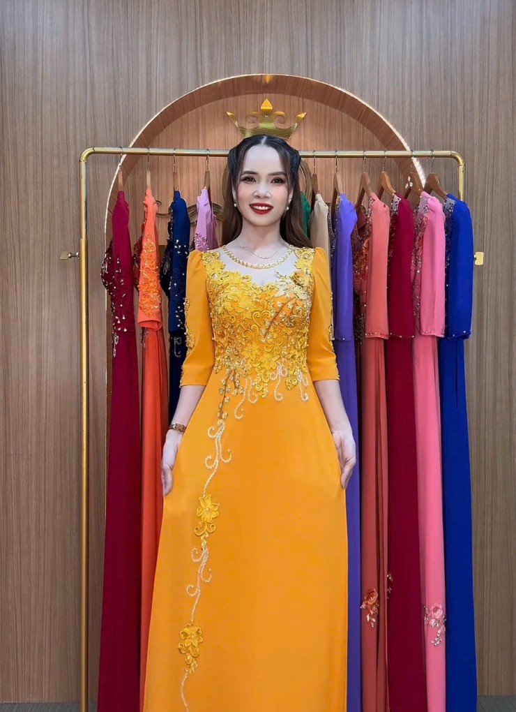  ÁO DÀI DẠ HỘI VÀNG ĐỒNG -  DH1067 