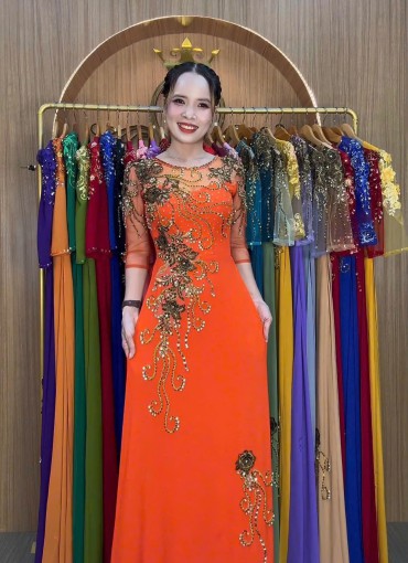  ÁO DÀI DẠ HỘI CAM MỸ - DH1062