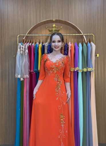  ÁO DÀI DẠ HỘI CAM MỸ - DH1072