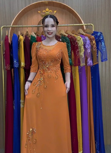  ÁO DÀI DẠ HỘI CAM NGHỆ - DH1054