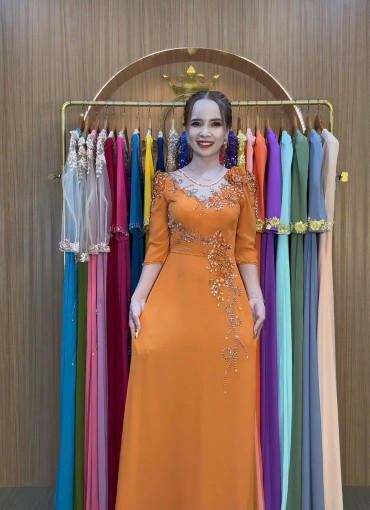  ÁO DÀI DẠ HỘI CAM NGHỆ - DH1070