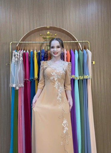  ÁO DÀI DẠ HỘI DA SẬM - DH1072