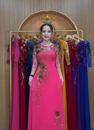  ÁO DÀI DẠ HỘI HỒNG SEN - DH1062