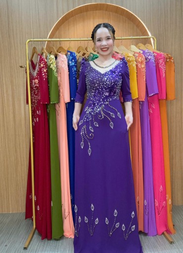  ÁO DÀI DẠ HỘI TÍM HUẾ - DH1041