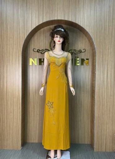  ÁO DÀI DẠ HỘI VÀNG ĐỒNG -  DH1065