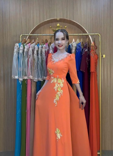  ÁO DÀI DẠ HỘI XÁM - DH1073