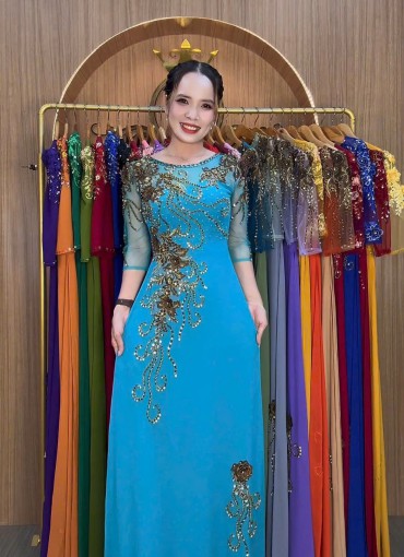  ÁO DÀI DẠ HỘI XANH NGỌC - DH1062
